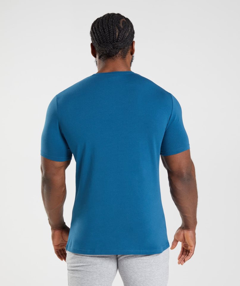 Men's Gymshark Essential T-Shirts Blue | NZ 2WOSNL